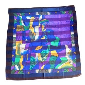 Vintage Picasso Style Art Print Scarf‎ Square Abstract Colorful